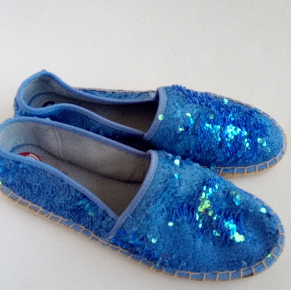 New Circus by Sam Edelman Blue Sequins Flat  Espadrille Shoes Women's Size 9.5 - Picture 6 of 17